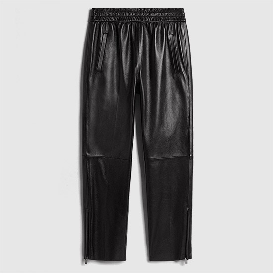 골λ κ΅¬μ€ Women's NappaLeather Jogger Pants GWP01486 P001178 90100 BLACK
