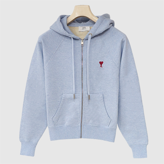 Army ๋จ์ฌ Heart Logo Zipper ํ๋ USW415 747 4842 HEATHER CASHMERE BLUE
