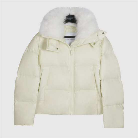 ์ด๋ธ์ด๋ก๋ชฌ ๋จ์ค์ธ Trimmed Hoodie Down Padded Jacket FV01659M07W A1006 MERINGUE