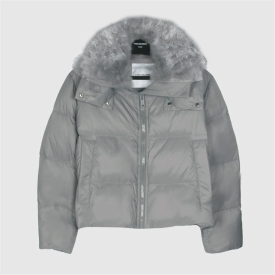 ์ด๋ธ์ด๋ก๋ชฌ ๋จ์ค์ธ Trimmed Hoodie Down Padded Jacket FV01659M07W A9055 CHARCOAL