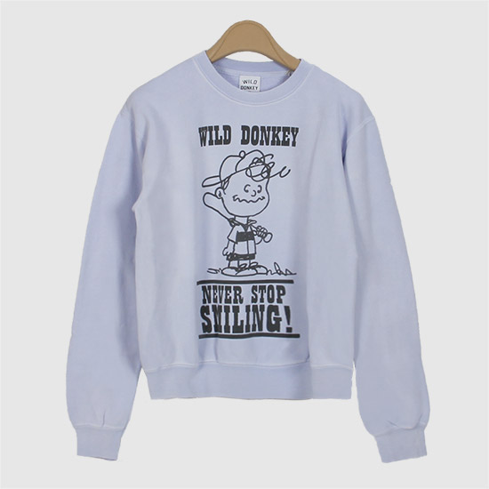 μμΌλλν€ μ€λ§μΌλ§ Crew Neck Sweatshirt SMILING OLD DYED WISTERIA
