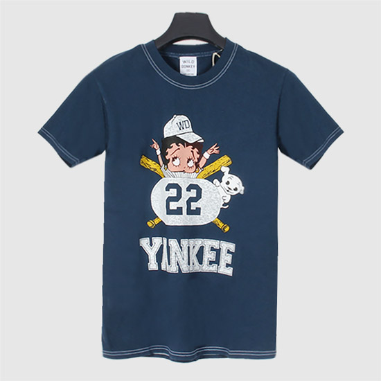 μμΌλλν€ μν€ T-Shirt YANKEE DYED NAVY BLUE