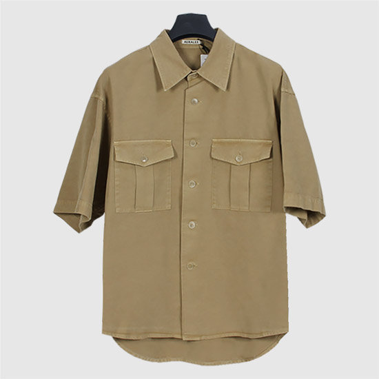 μ€λΌλ¦¬ Men's Gabardine λ°μλ§€ Shirt A25SS03FD DYED BEIGE