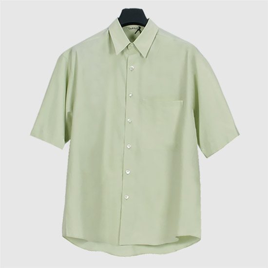 μ€λΌλ¦¬ Men's μμλ νμ€ Twill λ°μλ§€ Shirt A25SS03TN LIGHT GREEN