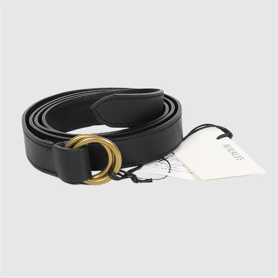 ์ค๋ผ๋ฆฌ Double ๋ง Buckle Belt A25SB06RP BLACK