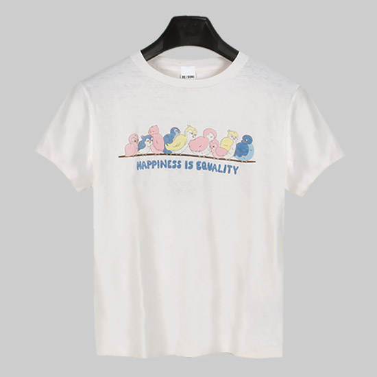 ๋ฆฌ๋ Women's Classic Bird T-Shirt 02402WCGT325 VINTAGE WHITE