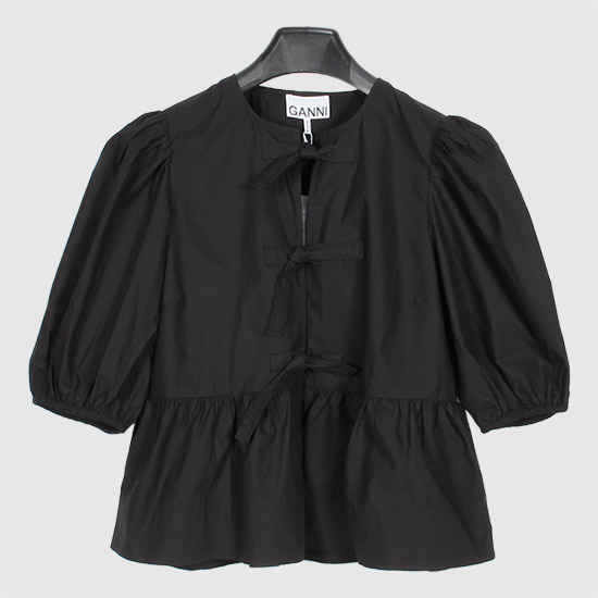 ๊ฐ๋ Women's CAMICIA Bow ํผํ Sleeve ํํ๋ผ Blouse F7364 099 BLACK