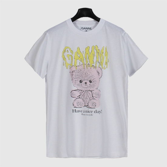 SALE ๊ฐ๋ ๋ฒ ์ด์ง Cotton Jersey Teddy ๋ฆด๋ ์ค๋ T-Shirt T4289 151 BRIGHT WHITE