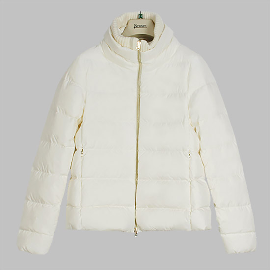 ์๋ฅด๋
ธ Women's Nylon ์ค๋ชจ๋ Down Padded Jacket PI002109D 12004Z 1000 WHITE