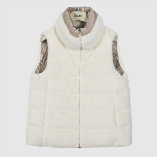 에르노 Women's 얼터너티브 Fur Vest PI002122D 12630 1000 WHITE
