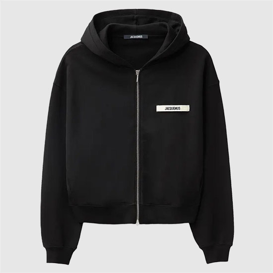 SALE 자크뮈스 Men's 그로그랭 Zip-Up 후디 HOM00257AJ00126 990 BLACK