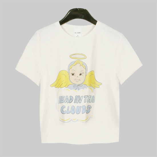 SALE ๋ฆฌ๋ Women's ํด๋ผ์ฐ๋ Boxy T-Shirt 02402WBXT005 VINTAGE WHITE