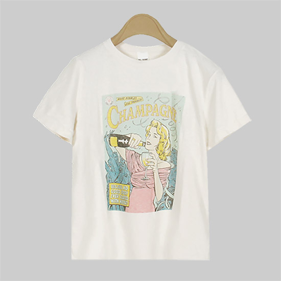 ๋ฆฌ๋ Women's ๋ฒ๋ธ์ค Classic T-Shirt 02402WCGT368 VINTAGE WHITE