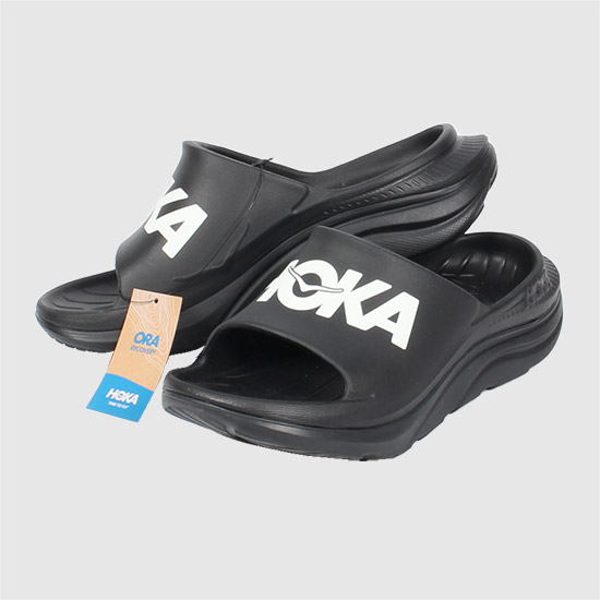 호카 남녀공용 ORA 애슬레틱 슬라이드 1155154 BWHT BLACK/WHITE