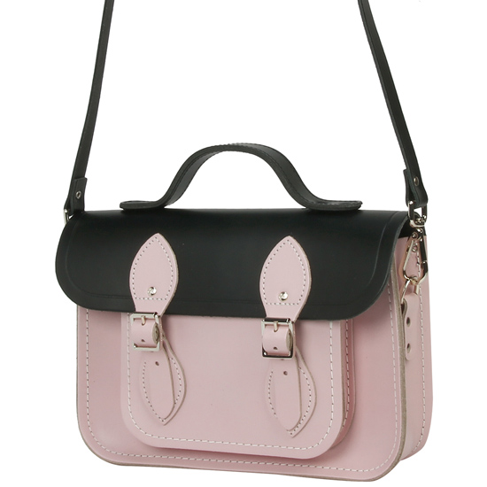 โ์ดํน๊ฐโ The ์บ ๋ธ๋ฆฌ์ง Satchel ์ปดํผ๋ 11\" Two-Tone ์ฌ์ฒผ๋ฐฑ BLACK / PEACHPINK