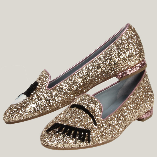 ν€μλΌ νλΌκ·Έλ μν¬ Glitter Loafers CF801 GOLD / PINK