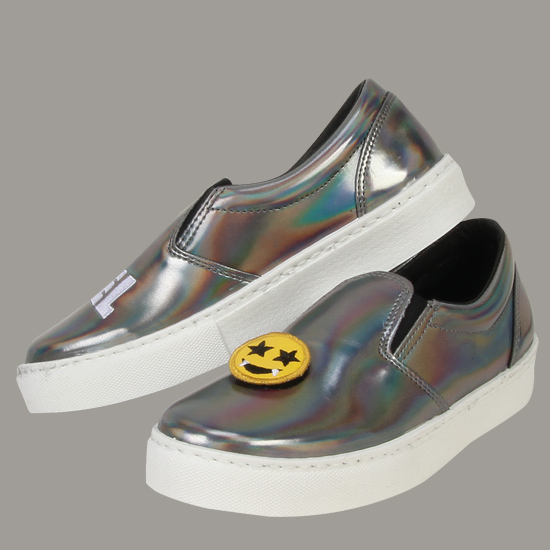 ν€μλΌ νλΌκ·Έλ Patch Slip-On CF713 DARK SILVER