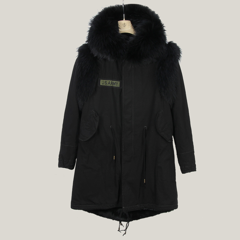 AS65 밀리터리 빈티지 파카 래빗 퍼 W2725L ASVN 990 BLACK