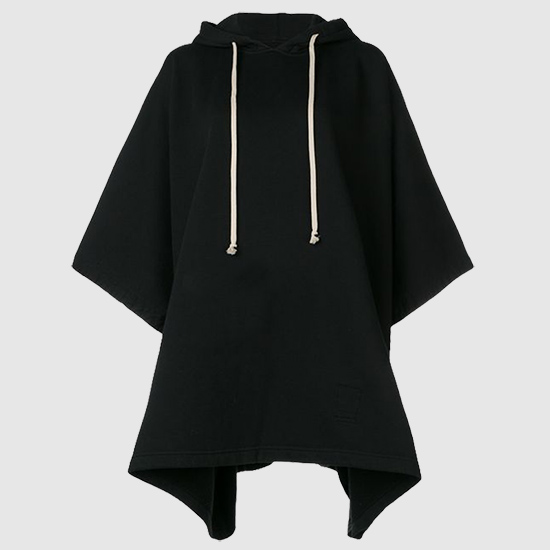 릭오웬스 다크쉐도우 바벨 판초 스웨트셔츠 DS19S4234F 09 BLACK