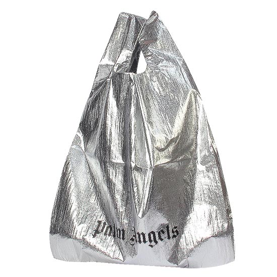 νμμ €μ€ Women's SHINY Shopping Tote Bag PWNA016FAB0017210 SILVER / BLACK