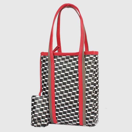 ํผ์๋ฅด ํ๋ Cube ํผ์คํํฐ๋ธ Tote Bag UV06 BLACK-WHITE-RED