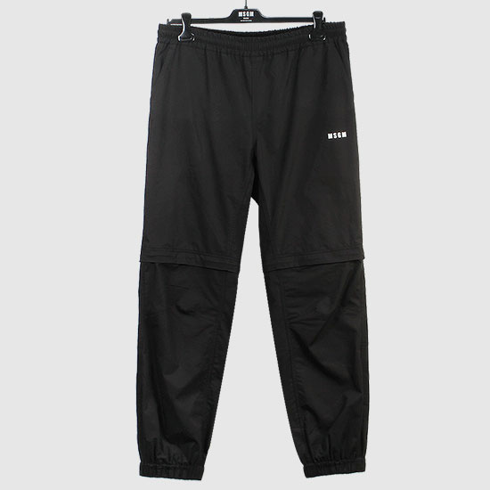 MSGM Men's 액티브 Poplin Cotton Pants 3040MP09X 217104 99 BLACK