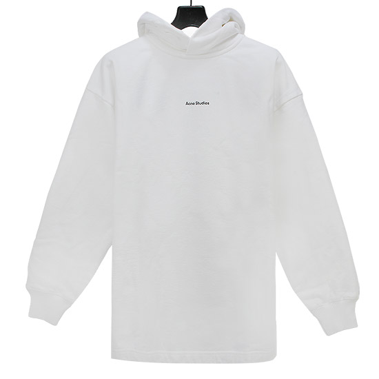아크네 Unisex Logo Hoodie Sweatshirt AI0083 183 OPTIC WHITE