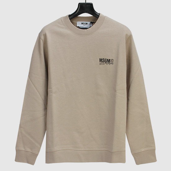 MSGM Women's NEW WORLD MANAGEMENT Logo Sweat Shirt 3141MDM106 217799 23 BEIGE