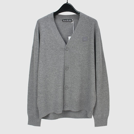 아크네 여성 페이스 패치 울 가디건 C60038 990 GREY MELANGE