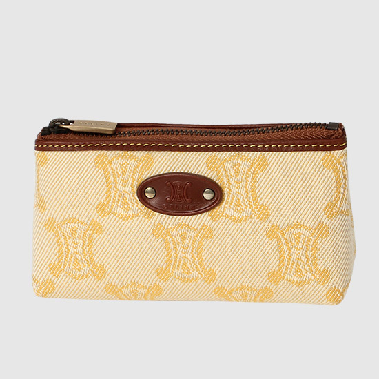 CELINE Triomphe Logo Small Pouch 107102MAC 11SR SUNFLOWER
