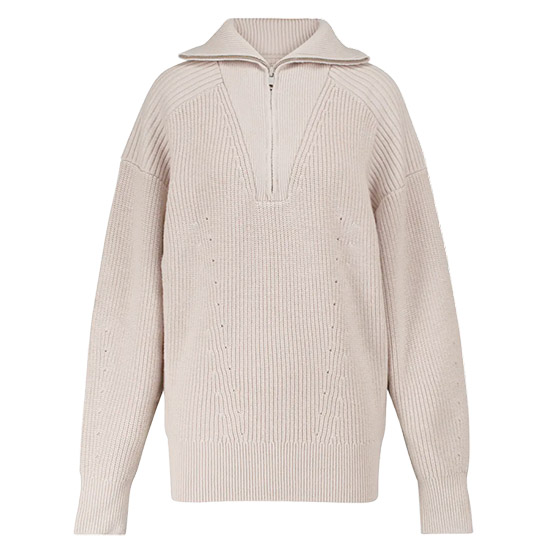μ΄μ벨 λ§λ Women's BENNY Long Sleeve λ° Zip-Up Sweater PU1441 23EC ECRU