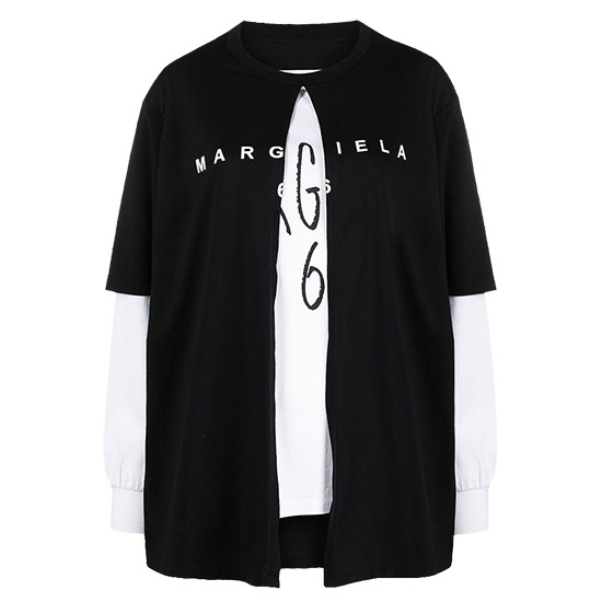 MM6 λ©μ’
λ§λ₯΄μ§μλΌ Double Logo T-Shirt S52GC0223 S23955 962 BLACK