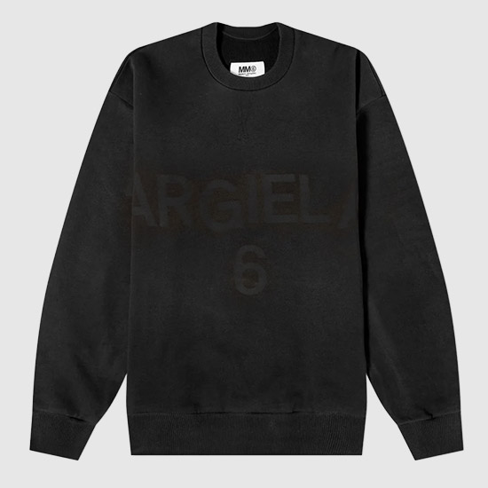 MM6 λ©μ’
λ§λ₯΄μ§μλΌ SIX LOGO Sweat Shirt S52GU0160 S25537 900 BLACK