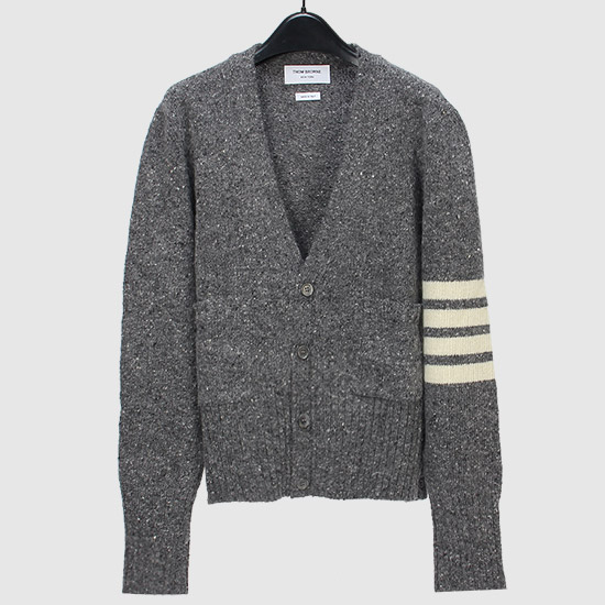THOM BROWNE Men's Mohair Tweed Cardigan MKC084A 00278 035 MED GREY