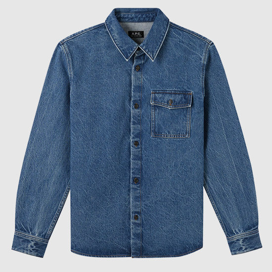 ์ํ์ Men's VALERIAN Denim Shirt COEVP H02733 IAL INDIGO