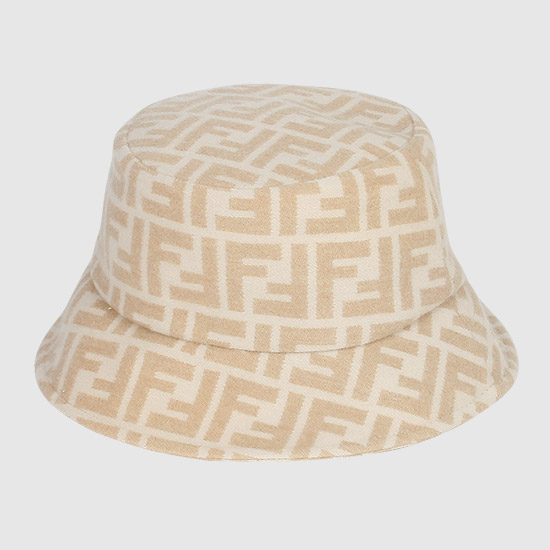 펜디 울 실크 버킷햇 FXQ813 AALR F0QU5 CAMEL/WHITE