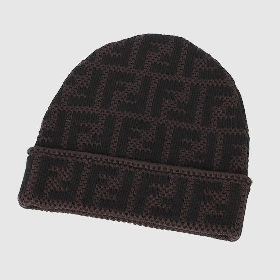 펜디 올오버 FF 자카드 비니 FXQ056 AKLH F0D8H BROWN/BLACK