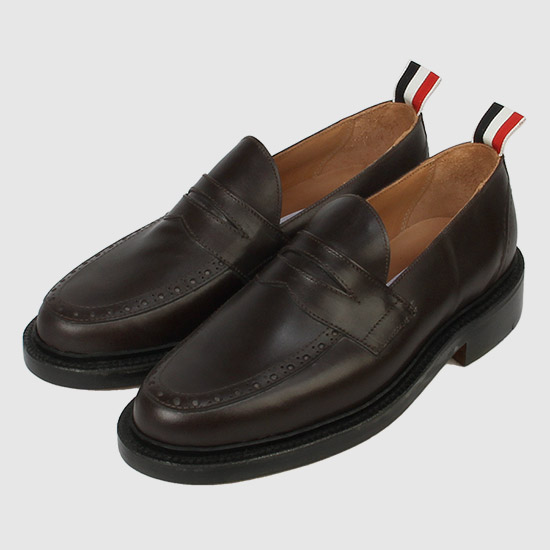 THOM BROWNE Men's Box Calf Penny Loafers MFL090A 06549 210 BROWN