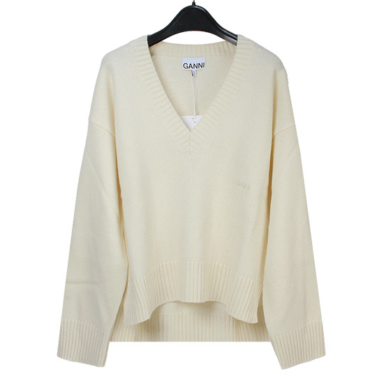 가니 Pullover Wool Knit K1760 135 EGRET