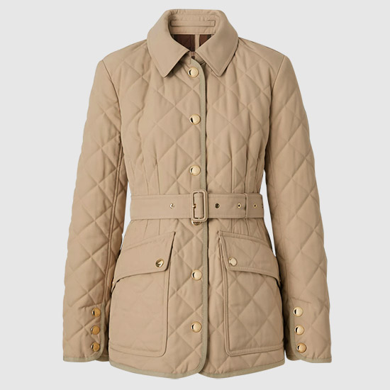 BURBERRY Women's PETT Quilted Jacket 8056576 A7405 SOFT FAWN