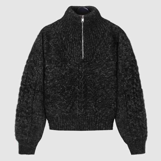 ๊ฐ๋ Chunky Cable Sweater K1771 099 BLACK