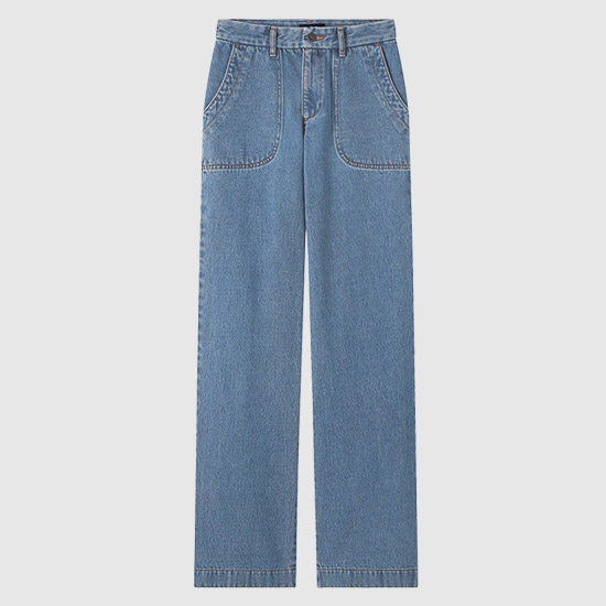 μνμ Women's SEASIDE Denim Pants COGUJ F09085 IAB PALE BLUE