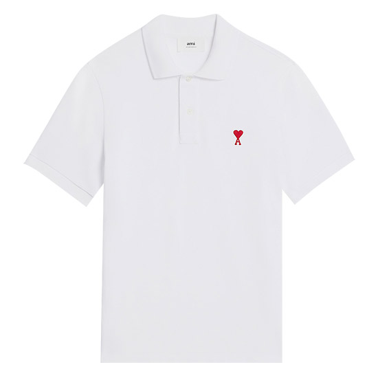 Army Men's Heart Logo Polo Short Sleeve T-Shirt BFHPL001 760 100 WHITE