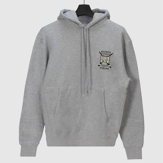 메종키츠네 남성 칼리지 폭스 자수 후디 LM00709KM0307 H120 LIGHT GREY MELANGE