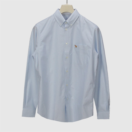 MAISON KITSUNE Men's Baby Fox Patch Classic Shirt LM00406WC2023 S411 LIGHT BLUE STRIPES