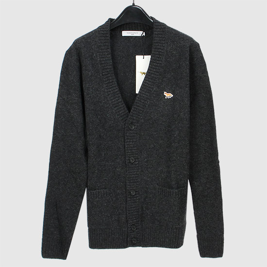 메종키츠네 남성 베이비 폭스 패치 COSY 가디건 HM00501KT1006 H170 DARK GREY MELANGE