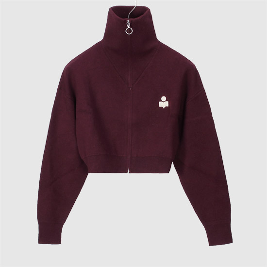 이자벨 마랑 OXANE 집업 니트 가디건 CA0004FA A3L75E 86DU DARK PLUM