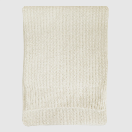 Army Ribbed Chunky Alpaca Wool Muffler USF420 KN0029 185 IVORY