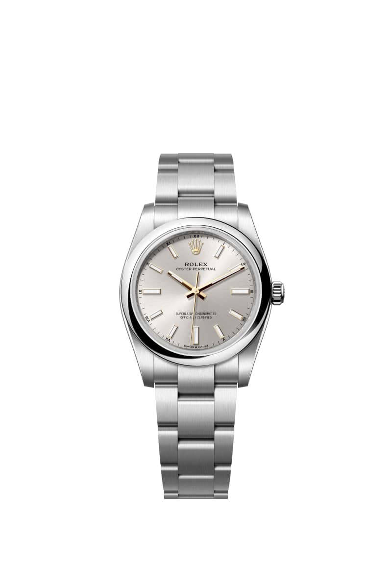 ROLEX 오이스터 퍼페츄얼 34 124200 Silver 다이얼 오이스터스틸