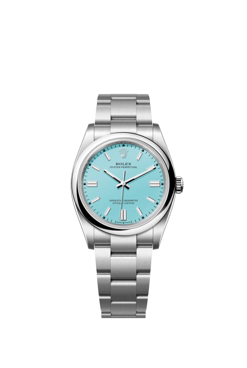ROLEX 오이스터 퍼페츄얼 36 126000 터콰이즈 블루 다이얼 오이스터스틸